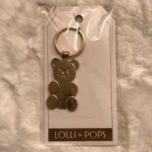 Lolli & Pop gold bear keychain
